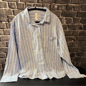 Blue Striped Women’s Pajama Shirt